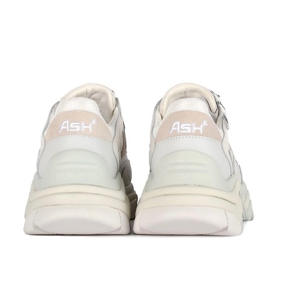 Ash ADDICT Sneakers Off-White Leather & Mesh Size 10, New Without Tags - Picture 5 of 9